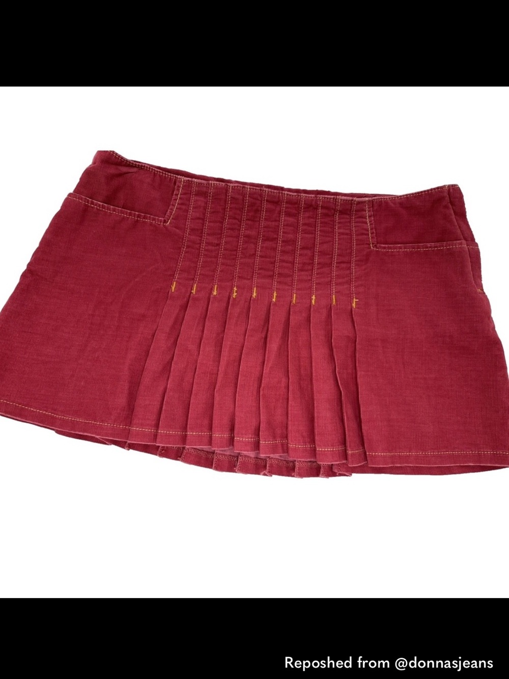 Vintage Abercrombie & Fitch Pink Corduroy Mini Skirt